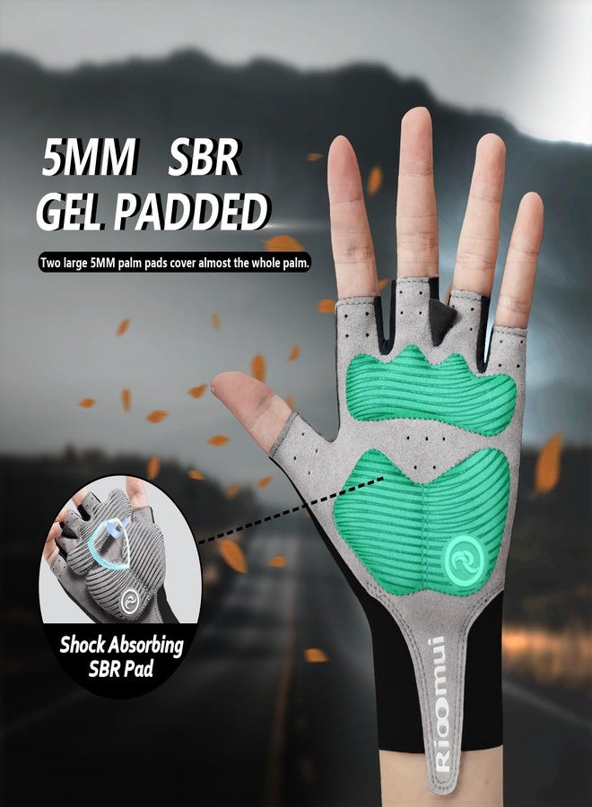 Rioomui Cycling Gloves,Anti-Slip 5mm Padded Biking Gloves for Men Women Shock-Absorbing Summer Breathable for Road Bicycle Commuting-Black-L - Image 4
